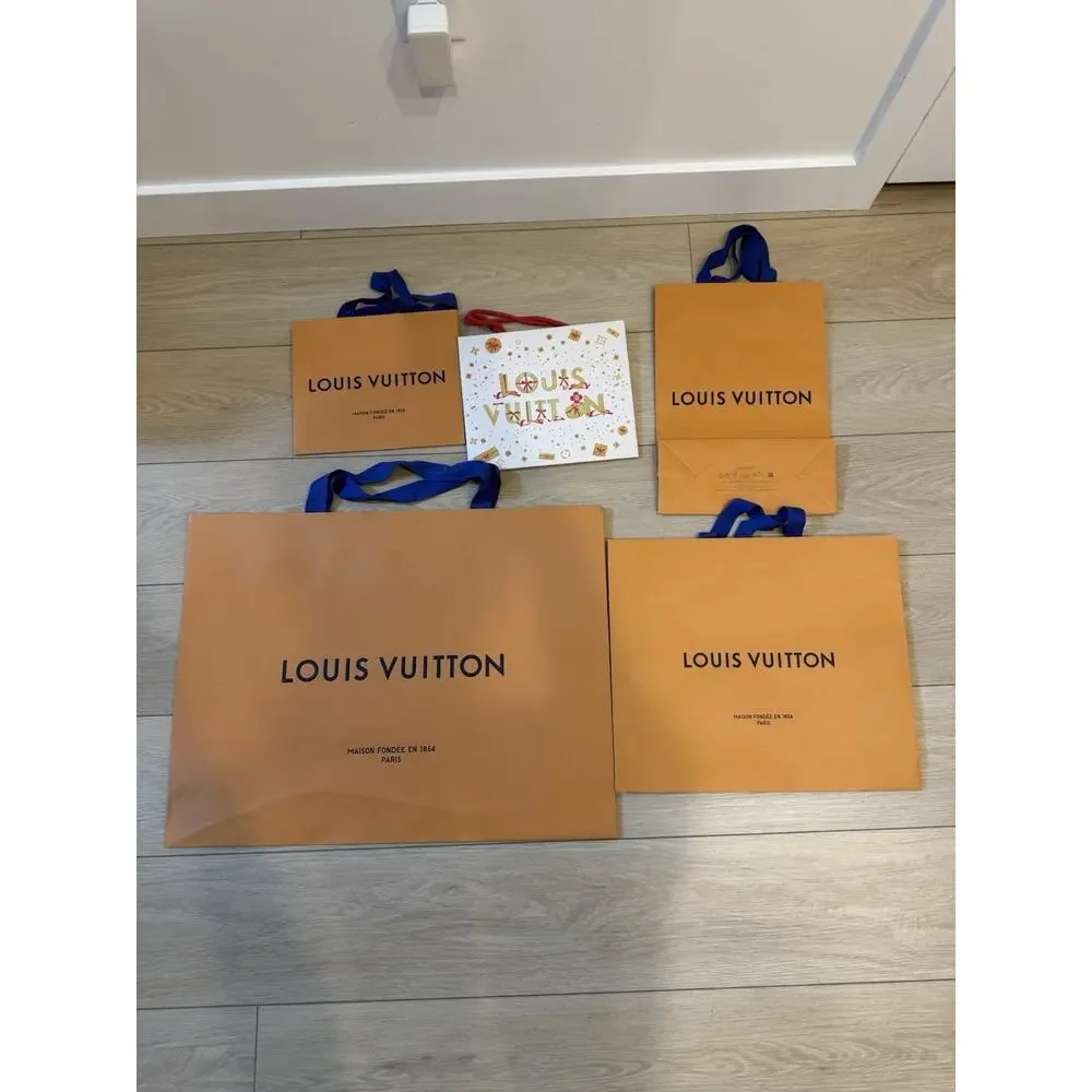 LOUIS VUITTON Paper Gift Shopping Bag LOT OF 5